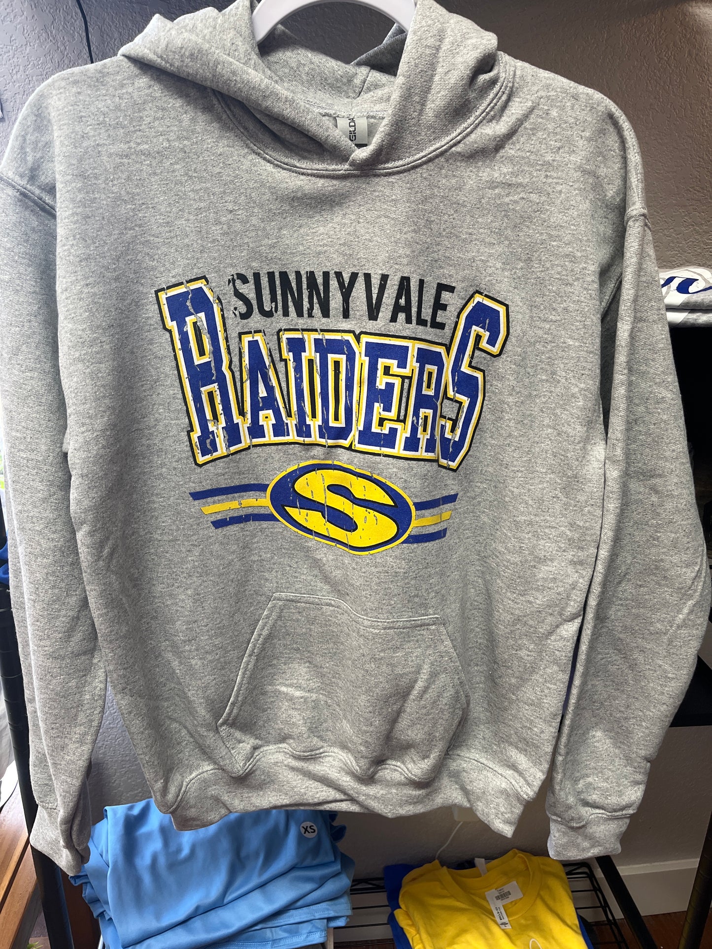 Gray Distressed Sunnyvale Raiders Hoodie