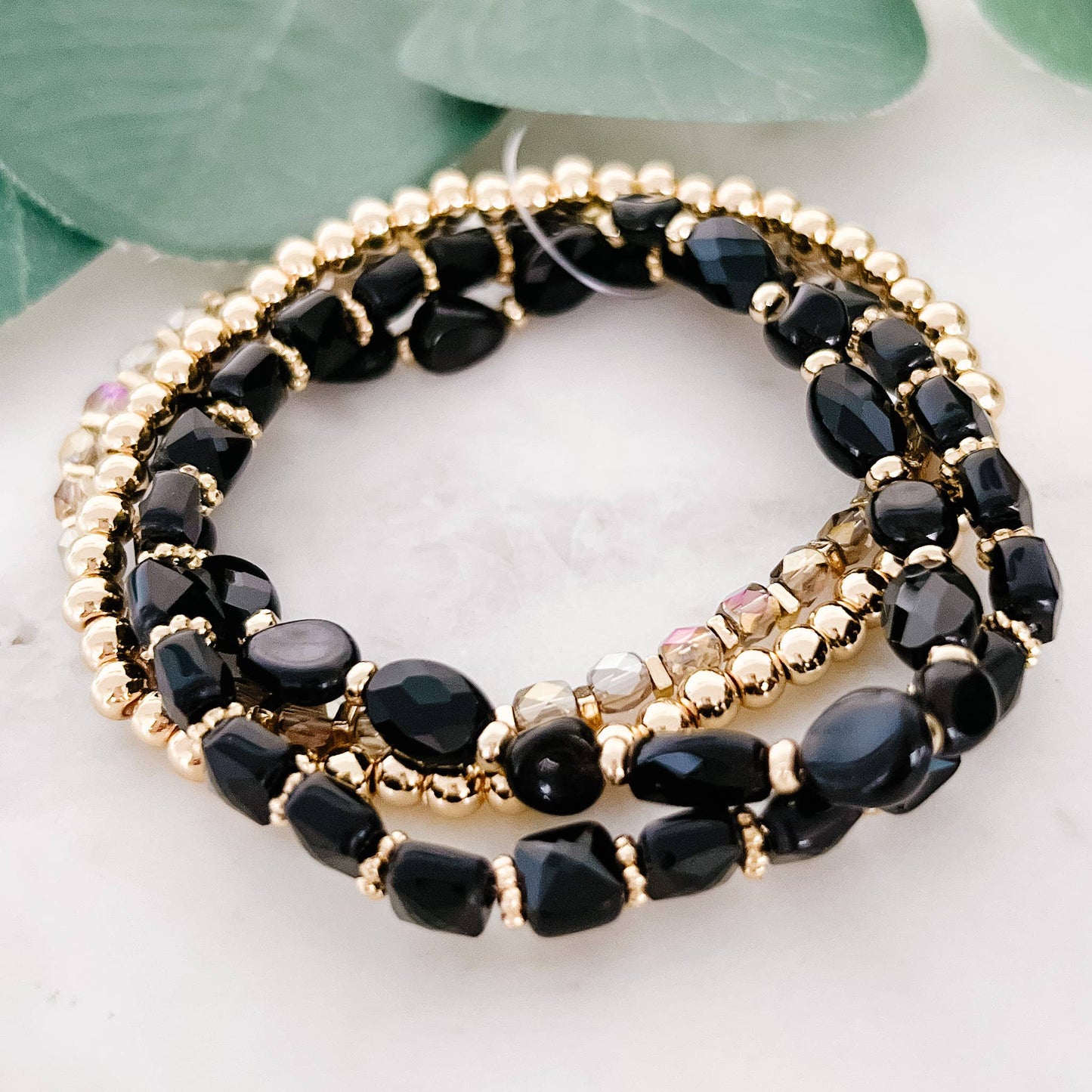 Black & Gold Bracelet Stack