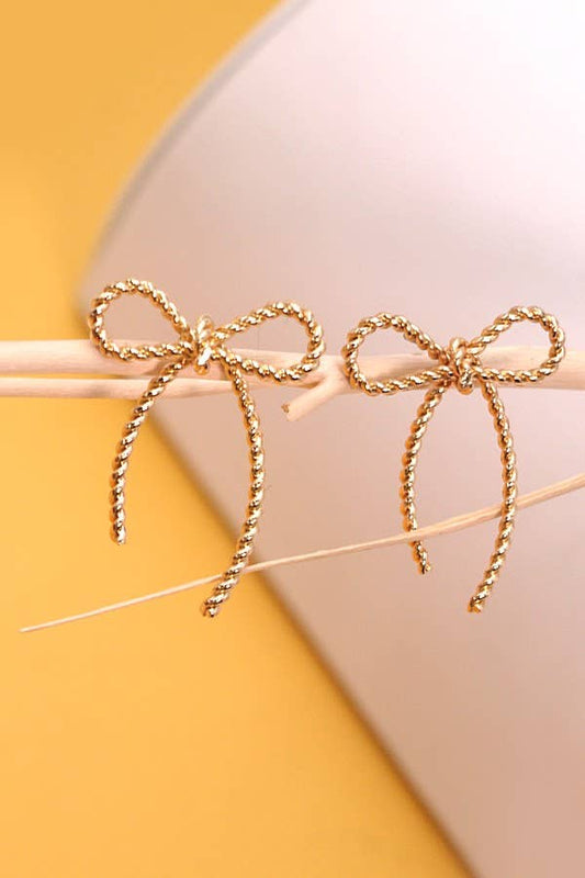 ROPE BOW DESIGN STUD EARRINGS | 10E3063007